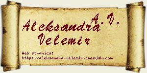 Aleksandra Velemir vizit kartica